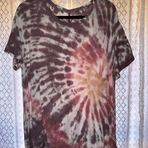 American Eagle Outfitters Tie-Dye Short Sleeve Tee Purple Pink and Light Orange